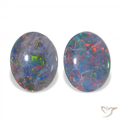 Gemme di Tripletto di opale Multicolore naturale da 4.29 ct, Ovale, Opaco