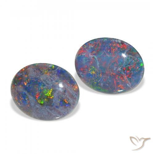 Gemme di Tripletto di opale Multicolore naturale da 4.29 ct, Ovale, Opaco