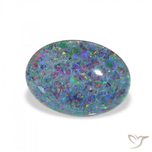 Tripletto di opale Multicolore naturale da 3.82 ct, Ovale, Opaco