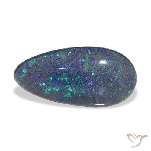 Tripletto di opale Multicolore naturale da 3.74 ct, Forma a pera, Opaco