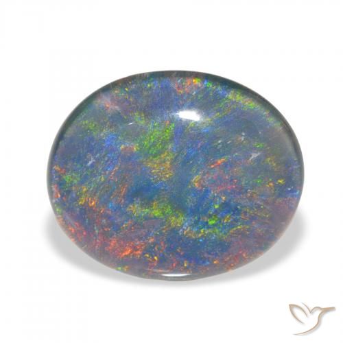 3.00ct Naturale Multicolore Tripletto di opale, Ovale, Opaco