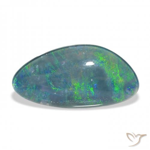 5.14ct Naturale Multicolore Tripletto di opale, Taglio a fantasia, Opaco