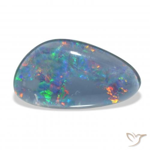 7.34ct Naturale Multicolore Tripletto di opale, Taglio a fantasia, Opaco