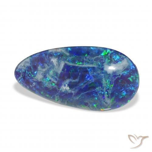Tripletto di opale Multicolore naturale da 3.93 ct, Forma a pera, Opaco