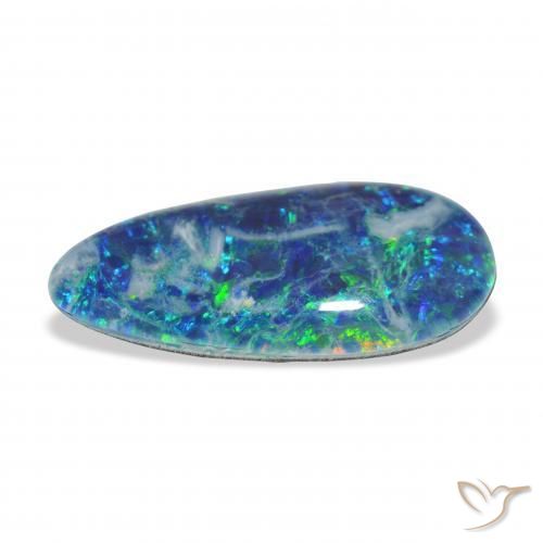 Tripletto di opale Multicolore naturale da 3.93 ct, Forma a pera, Opaco