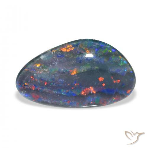 3.31ct Naturale Multicolore Tripletto di opale, Taglio a fantasia, Opaco