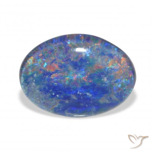 3.84ct Naturale Multicolore Tripletto di opale, Ovale, Opaco