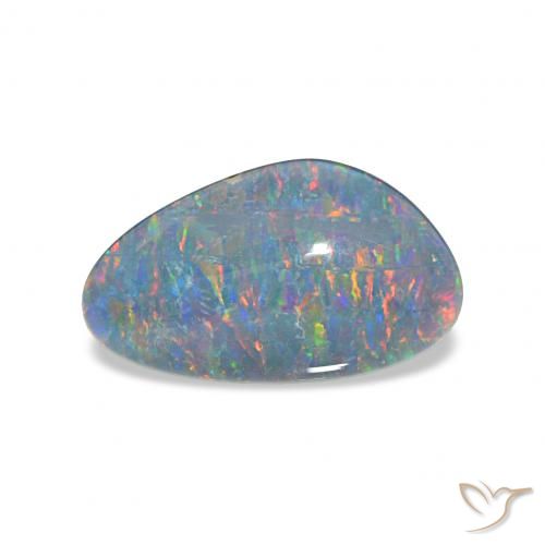 3.84ct Multicolore Tripletto di opale, Taglio a fantasia, Opaco