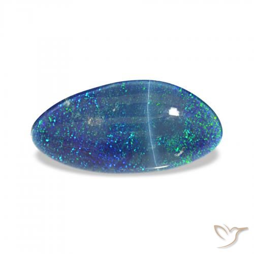 3.30ct Multicolore Blu Tripletto di opale, Taglio a fantasia, Opaco