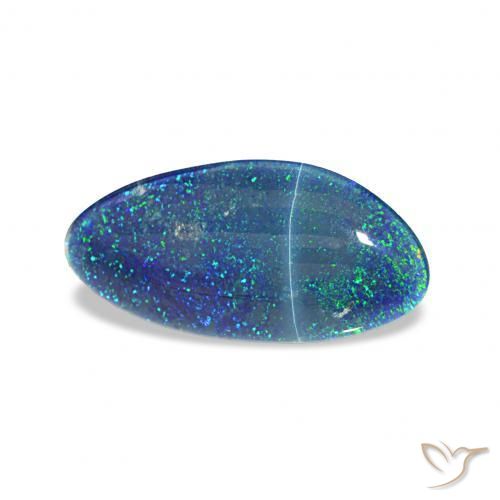Tripletto di opale Multicolore Blu naturale da 3.30 ct, Taglio a fantasia, Opaco