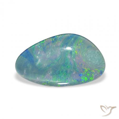 3.34ct Naturale Multicolore Tripletto di opale, Taglio a fantasia, Opaco