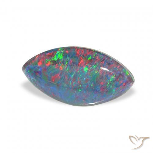 Tripletto di opale Multicolore naturale da 1.90 ct, Taglio marquise, Opaco