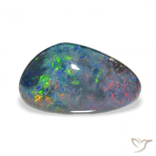 3.73ct Naturale Multicolore Tripletto di opale, Taglio a fantasia, Opaco
