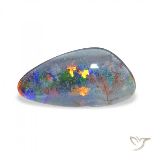 3.56ct Multicolore Tripletto di opale, Taglio a fantasia, Opaco
