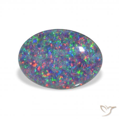 Tripletto di opale Multicolore naturale da 3.53 ct, Ovale, Opaco