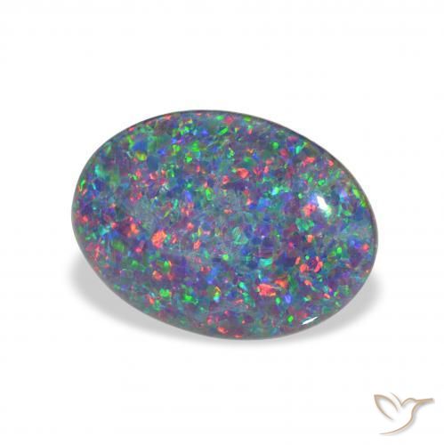 Tripletto di opale Multicolore naturale da 3.53 ct, Ovale, Opaco