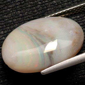 Opale naturale multicolore da 6,06 ct, trasparente, trasparente/traslucido