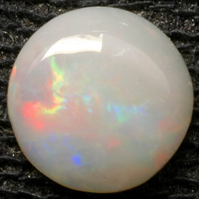 Opale naturale multicolore da 0,52 ct, taglio rotondo, opaco
