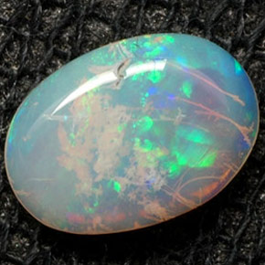 Opale naturale multicolore da 0,36 ct, taglio ovale, opaco