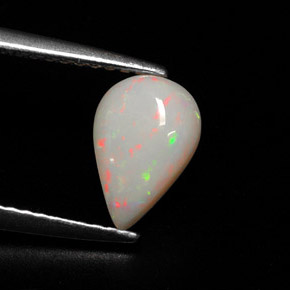 Opale naturale multicolore da 0,86 ct, taglio a pera, opaco