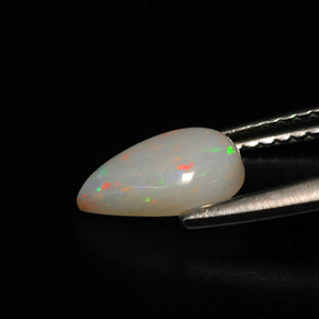 Opale naturale multicolore da 0,86 ct, taglio a pera, opaco