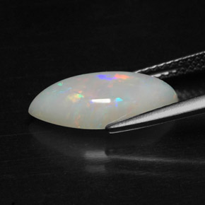 Opale naturale multicolore da 2,22 ct, trasparente, trasparente/traslucido