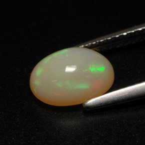 Opale naturale multicolore da 1,30 ct, taglio ovale, traslucido