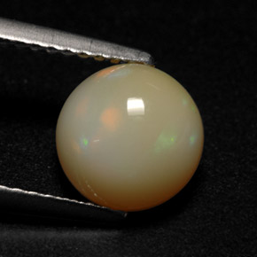 Opale naturale multicolore da 1,48 ct, taglio rotondo, traslucido