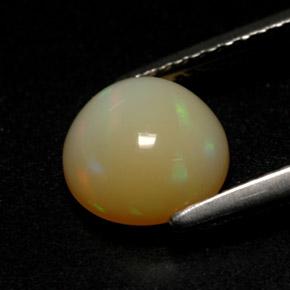 Opale naturale multicolore da 1,48 ct, taglio rotondo, traslucido