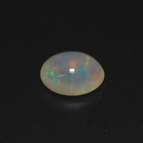 Opale naturale multicolore da 1,35 ct, taglio ovale, traslucido
