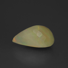 Opale naturale multicolore da 4,14 ct, taglio a pera, traslucido
