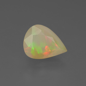 Opale naturale multicolore da 2,88 ct, taglio a pera, traslucido