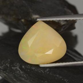 Opale naturale multicolore da 3,17 ct, taglio a pera, traslucido