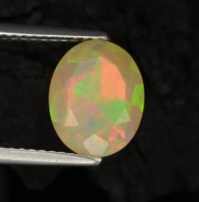 Opale naturale multicolore da 1,57 ct, taglio ovale, traslucido