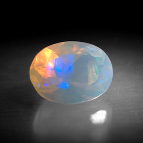 Opale naturale multicolore da 0,91 ct, trasparente, trasparente/traslucido