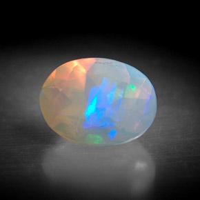 Opale naturale multicolore da 0,91 ct, trasparente, trasparente/traslucido