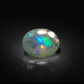Opale naturale multicolore da 1,20 ct, trasparente, trasparente/traslucido