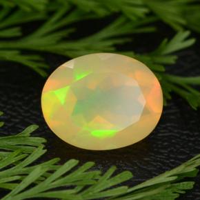 Opale naturale giallo da 1,69 ct, taglio ovale, traslucido