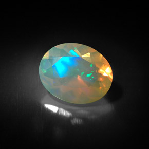 Opale naturale multicolore da 1,35 ct, trasparente, trasparente/traslucido