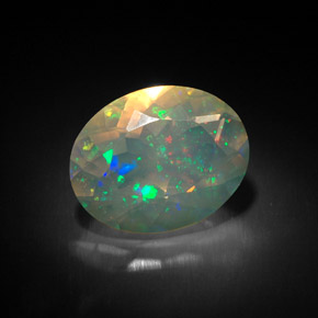 Opale naturale multicolore da 1,63 ct, trasparente, trasparente/traslucido