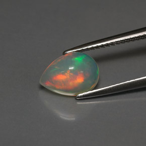 Opale naturale multicolore da 1,40 ct, trasparente, trasparente/traslucido