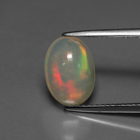 Opale naturale multicolore da 2,53 ct, trasparente, trasparente/traslucido
