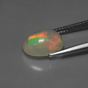 Opale naturale multicolore da 2,53 ct, trasparente, trasparente/traslucido