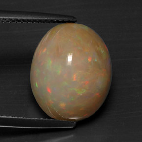Opale naturale multicolore da 7,28 ct, taglio ovale, opaco