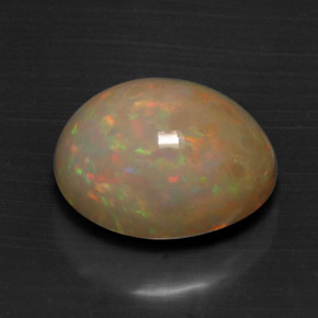 Opale naturale multicolore da 7,28 ct, taglio ovale, opaco