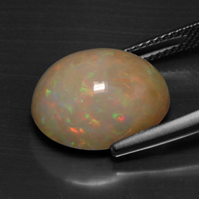 Opale naturale multicolore da 7,28 ct, taglio ovale, opaco