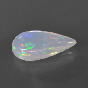 Opale naturale multicolore da 7,29 ct, taglio a pera, trasparente