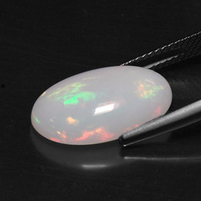 Opale naturale multicolore da 5,49 ct, taglio ovale, opaco