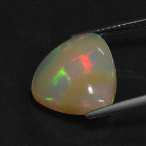 Opale naturale multicolore da 5,22 ct, trasparente, trasparente/traslucido