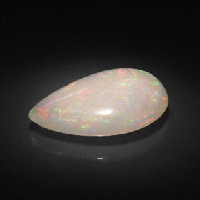 Opale naturale multicolore da 7,38 ct, taglio a pera, opaco